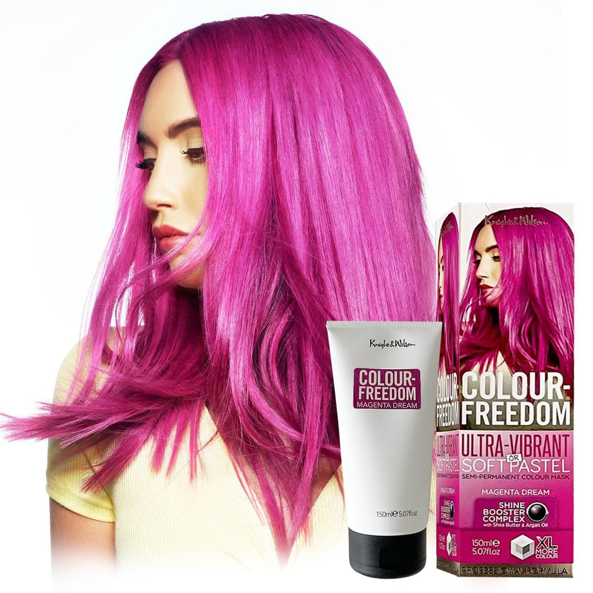 Knight & Wilson Magenta Dream Hair Color 150Ml - Vegan, Ammonia-Free, Lasts 6-10 Washes