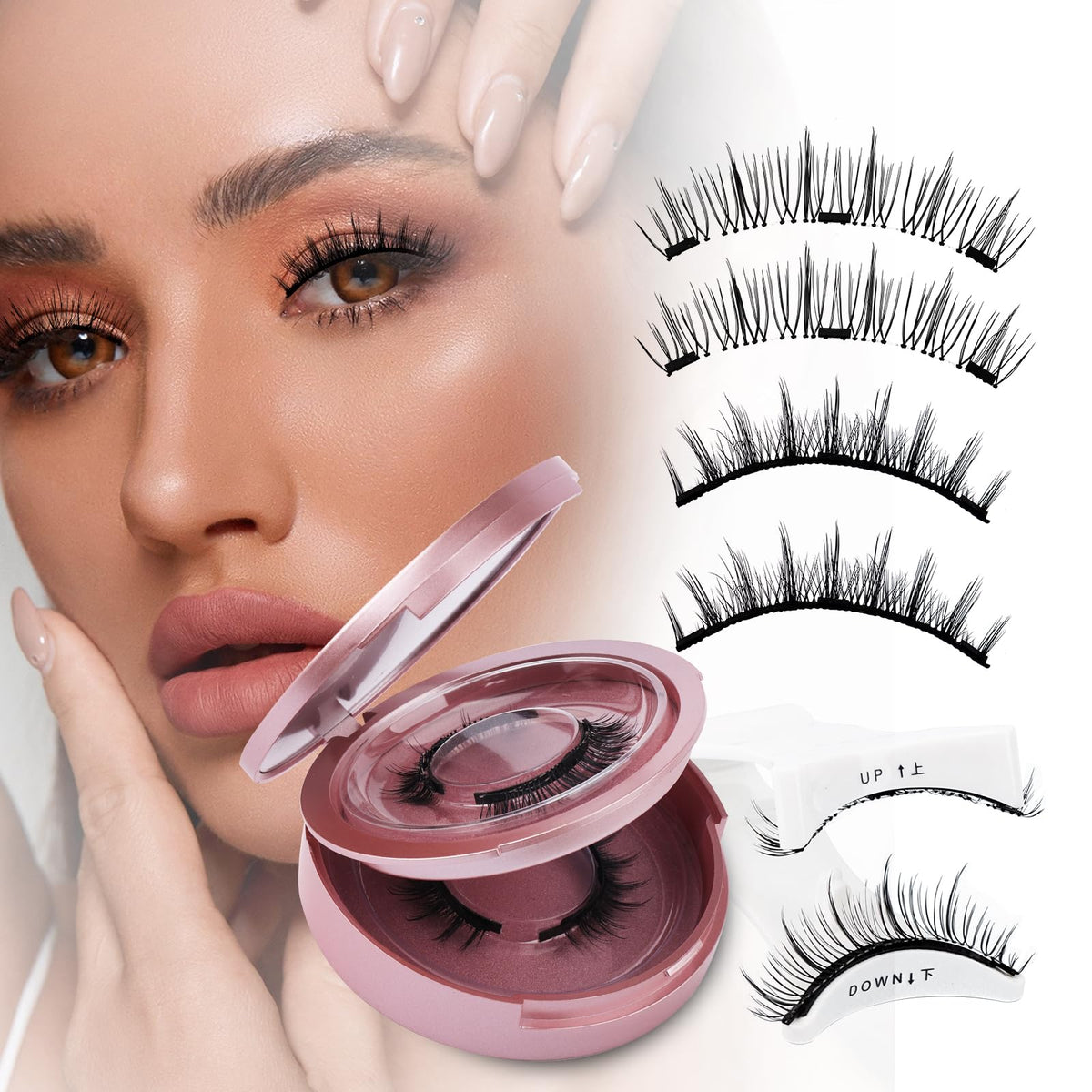 Wendy Lashes Natural Look Magnetic Eyelashes - 2 Pairs, Reusable, No Glue Or Liner Needed