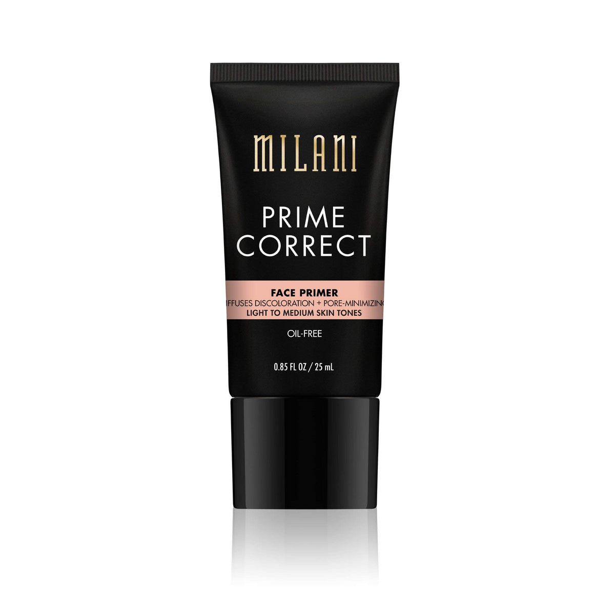 Milani Prime Correct Face Primer, Light/Medium, Vegan, Pore-Minimizing, 0.85 Fl Oz