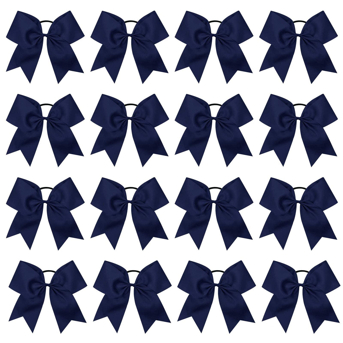 OAOLEER 16PCS 8&quot; Navy Cheer Hair Bows for Girls - Handmade Ponytail Holders, College Sports