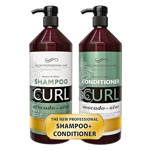 Dead Sea Collection Curly Hair Shampoo & Conditioner Set - Pure Minerals, 33.8 & 30.6 Fl Oz