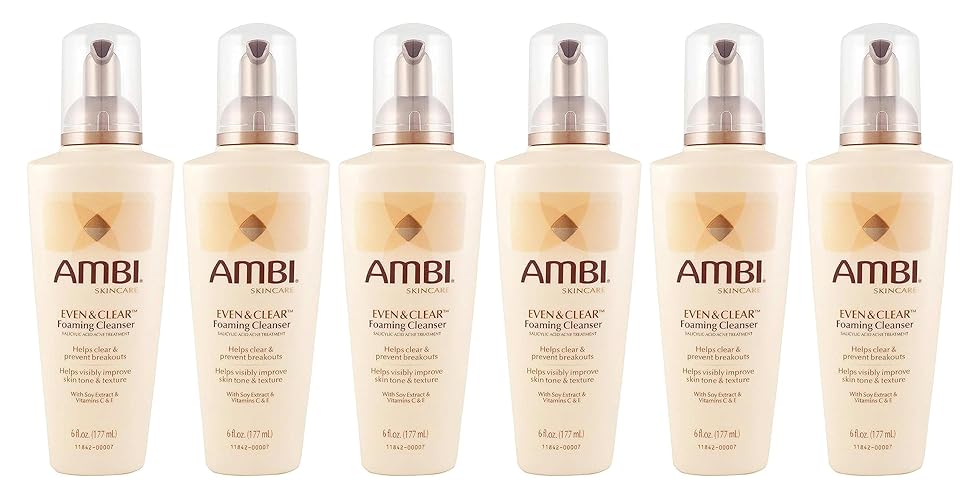 Ambi Even & Clear Foaming Cleanser 6 Oz Pump, Pack Of 6 - Gentle Skin Care Solution