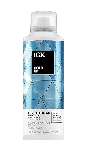 Igk Hold Up Strong Finishing Hairspray, 192 Ml / 5.5 Oz - Long-Lasting Hold, Transparent Finish