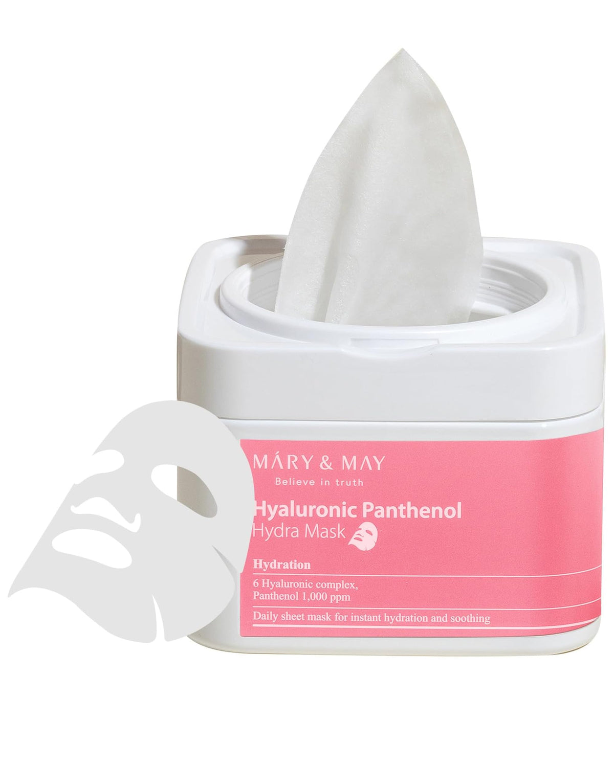 Mary&May Hyaluronic Panthenol Hydra Mask - 30 Daily Sheet Masks For Intense Moisturizing