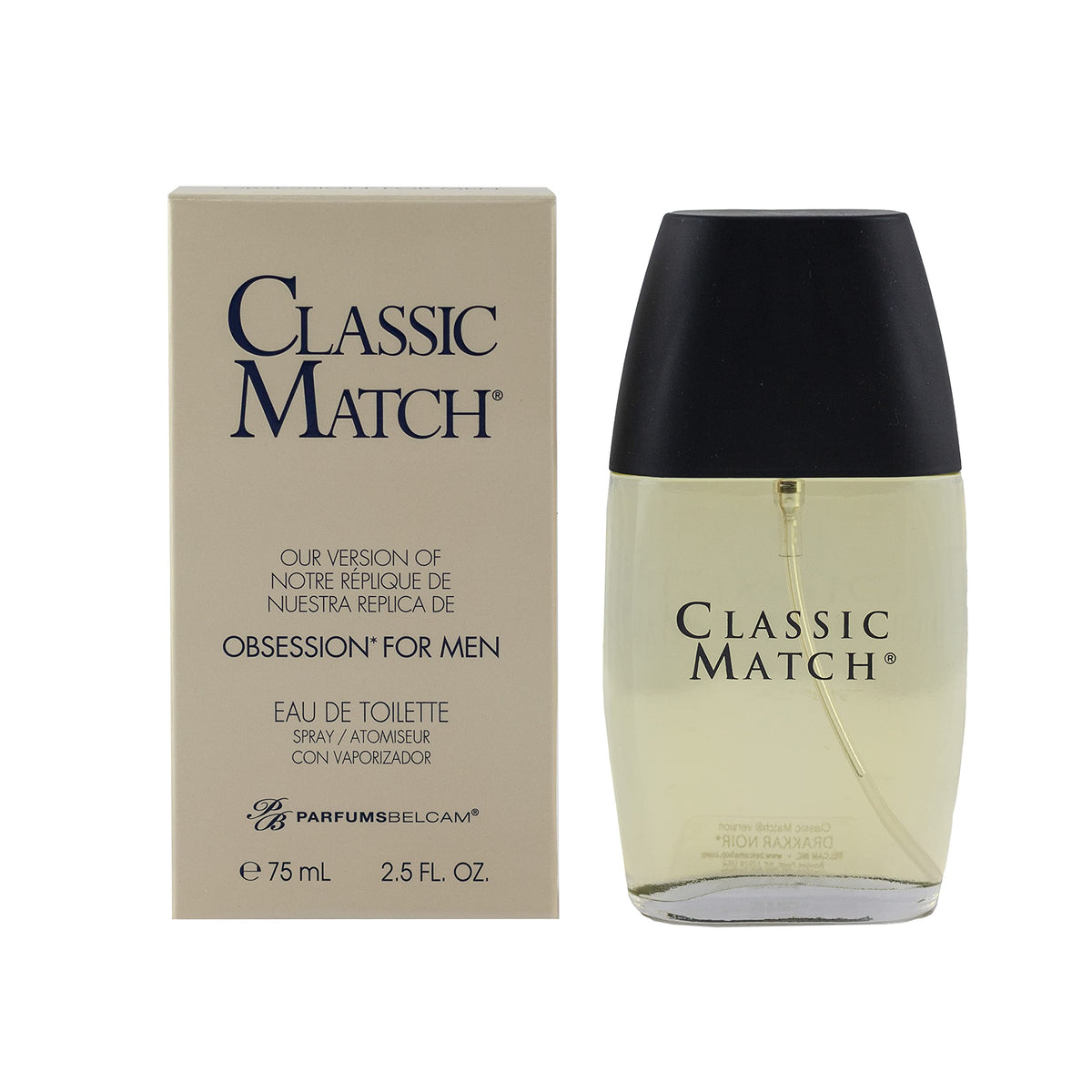 Pb Parfumsbelcam Classic Match For Men Eau De Toilette Spray, 2.5 Fl Oz - Inspired By Designer