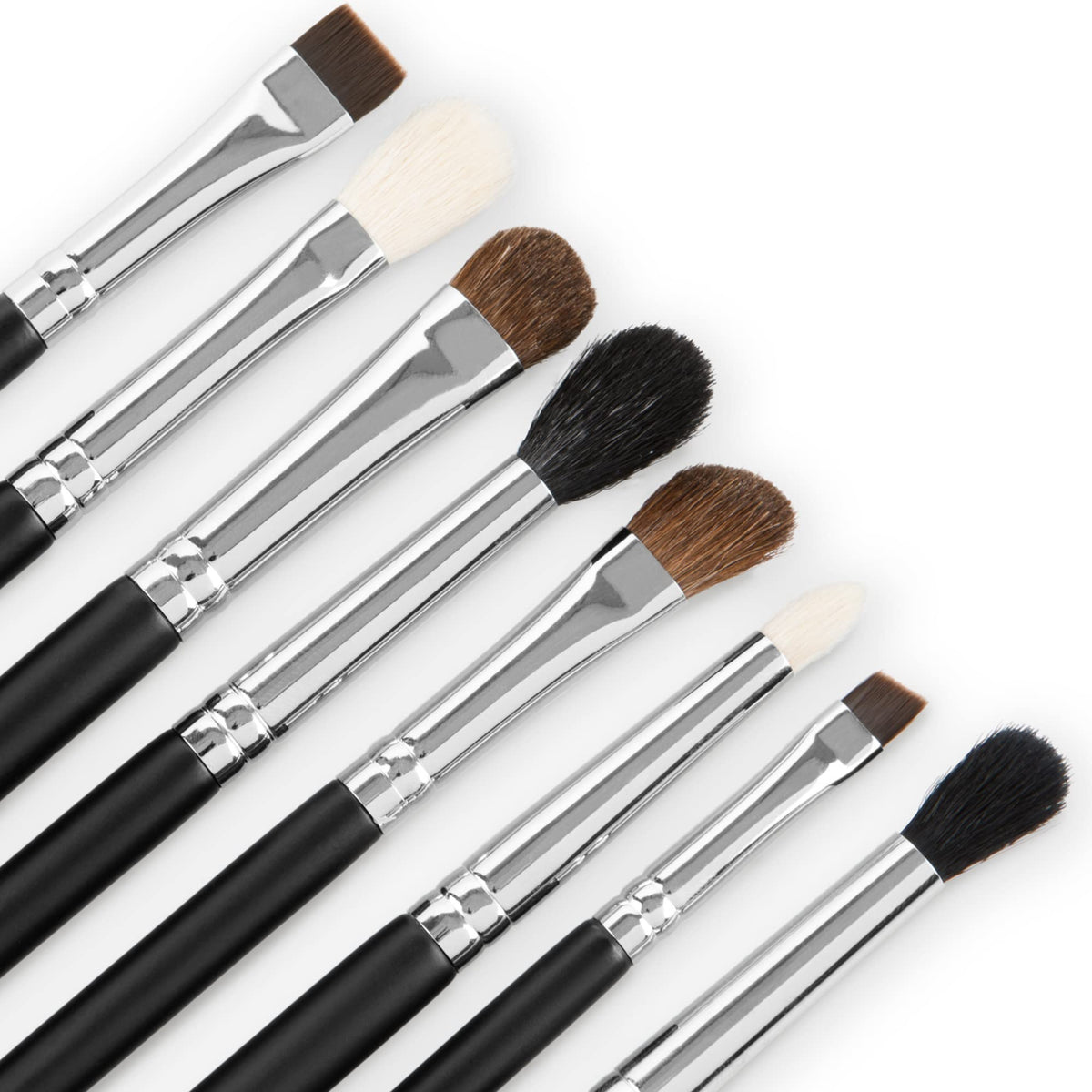 Beauty Junkees 8Pc Eyeshadow Brush Set - Professional Eye Makeup Brushes For Blending & Contouring