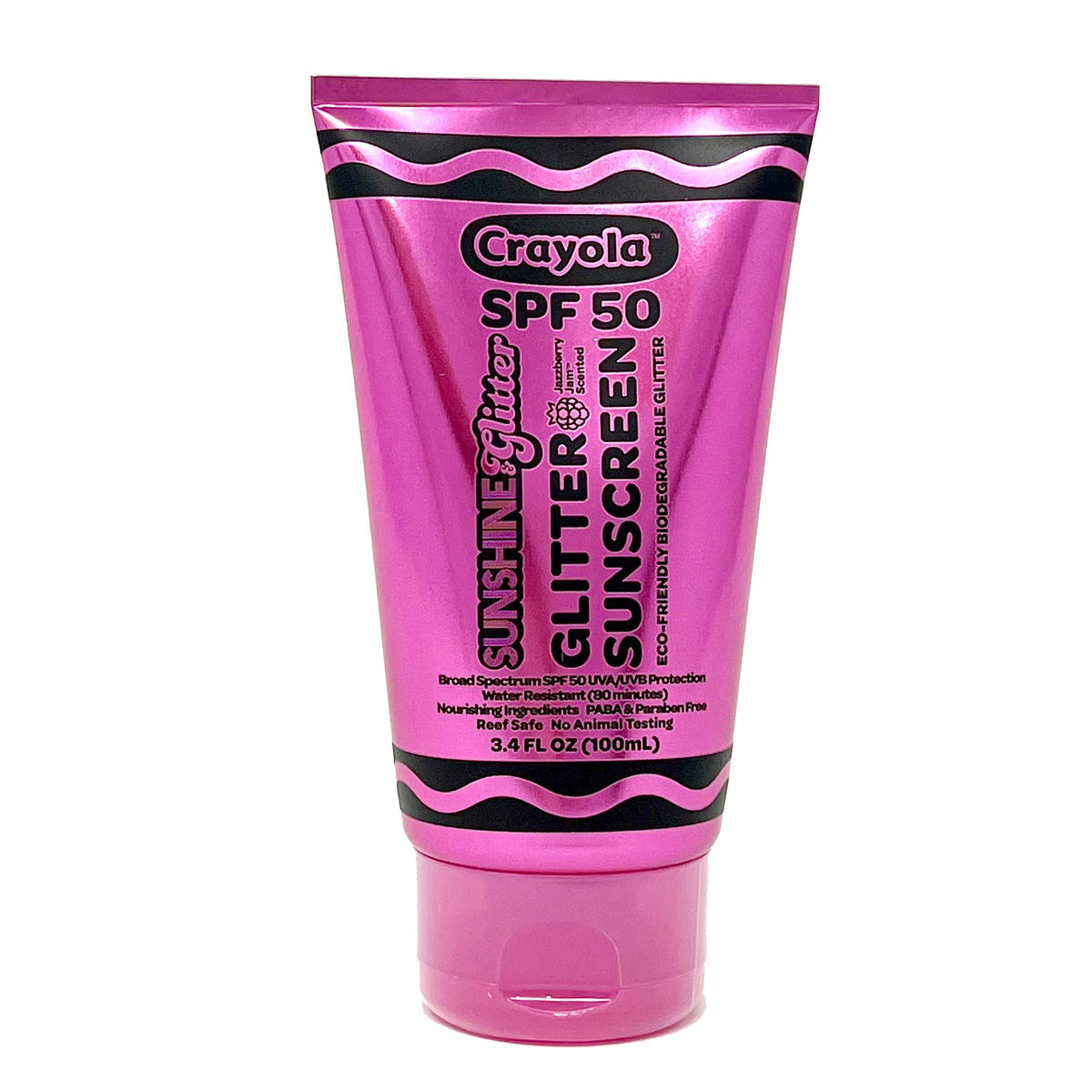 Crayola Biodegradable Glitter Sunscreen Lotion Spf 50, Jazzberry Jam, Eco-Friendly, 3.4 Oz