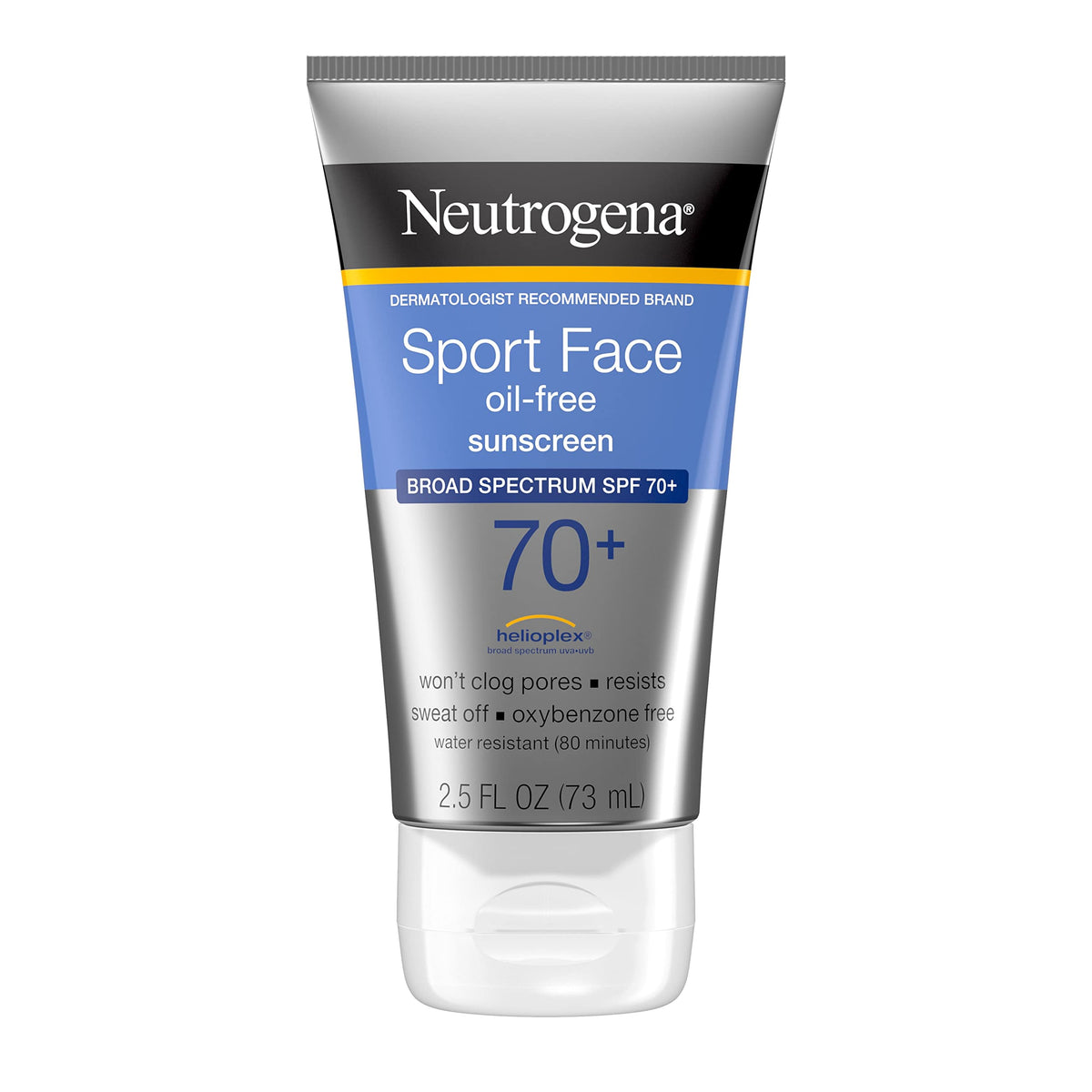 Neutrogena Sport Face Sunscreen Spf 70+, Water Resistant, Oil Free, 2.5 Fl Oz