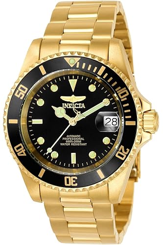 Invicta Men'S Pro Diver 8929Ob Gold Automatic Watch - Stainless Steel, Analog Display, Black Dial