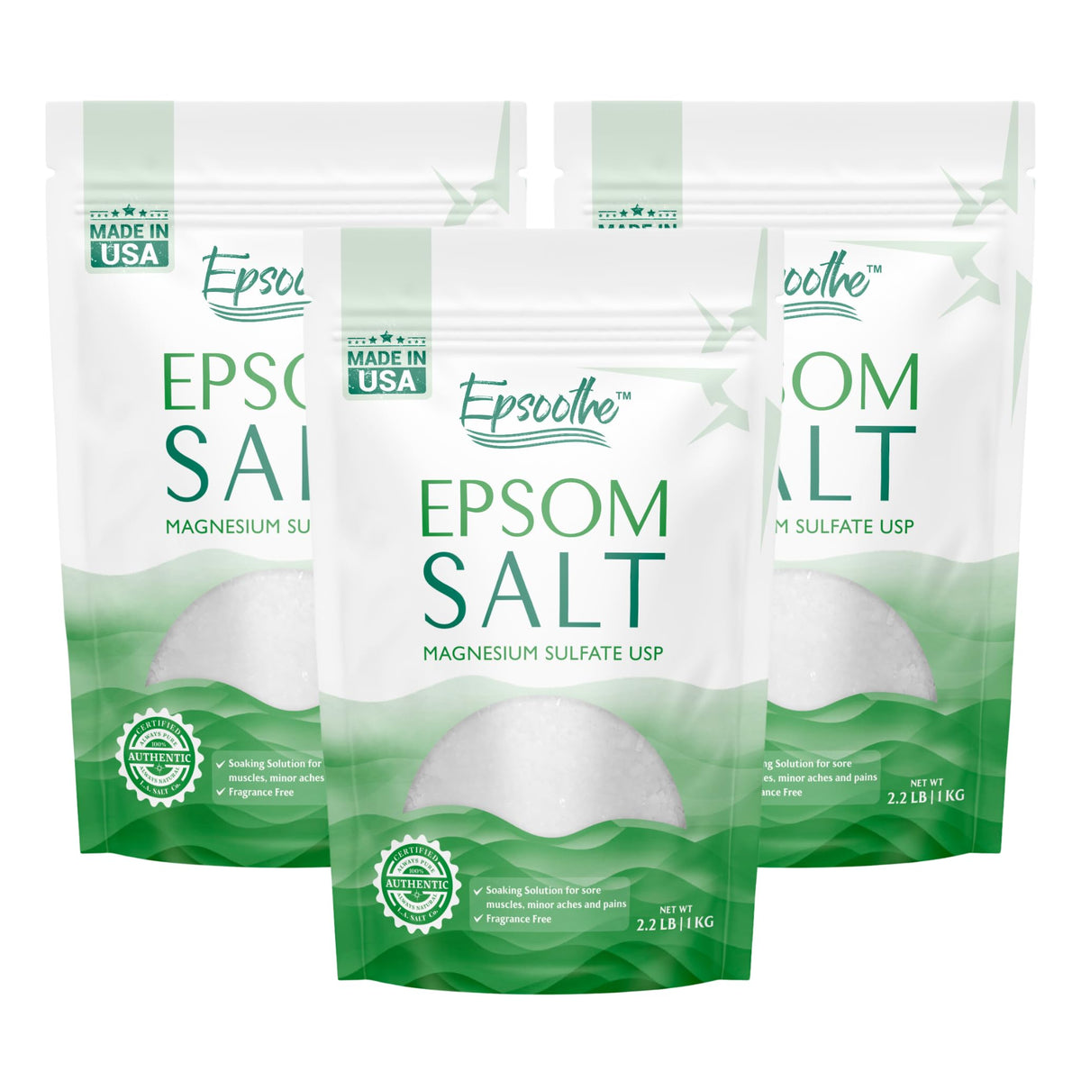 La Salt Co Epsoothe Epsom Salt Bath & Foot Soak, 2.2 Lbs, Pure Magnesium Sulfate