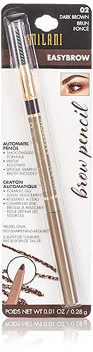 Milani Easy Brow Automatic Pencil - 02 Dark Brown, 1 Count, Long-Lasting Eyebrow Makeup