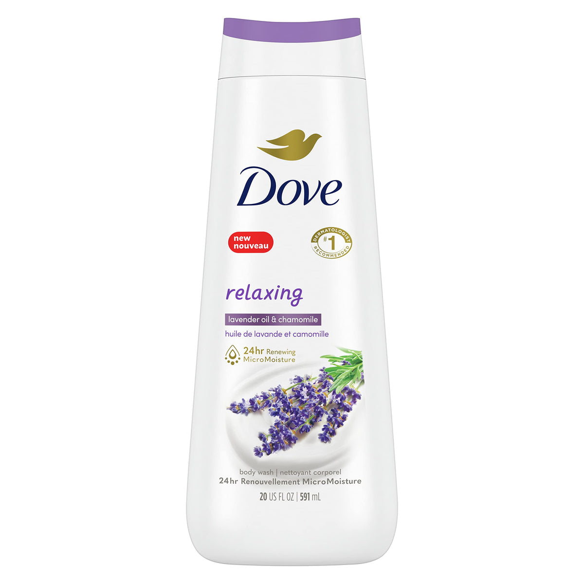 Dove Relaxing Body Wash With Lavender Oil & Chamomile, 22 Oz - Nourishing & Calming Cleanser