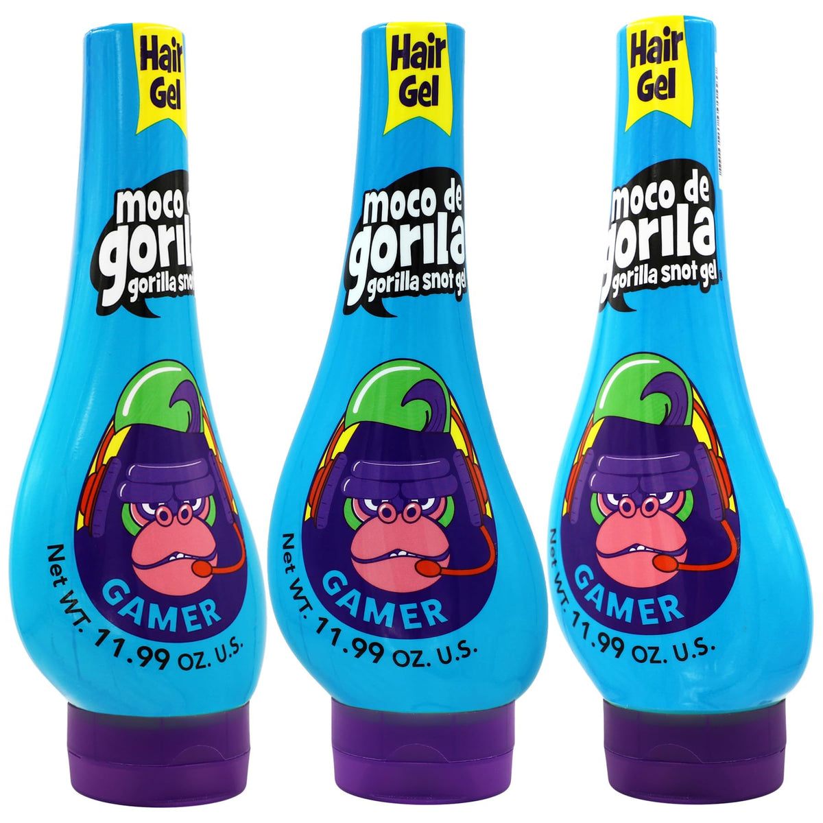 Moco De Gorila Gamer Hair Gel, Long-Lasting Hold, 3-Pack Of 11.92 Oz Squeezable