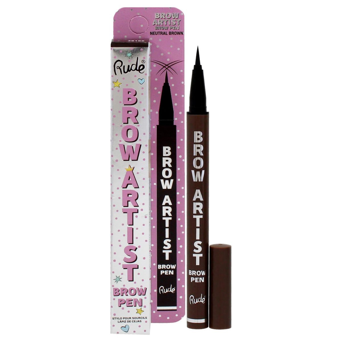 Rude Cosmetics Brow Artist Brow Pen  Neutral Brown for Women  0018 oz Brow Pen