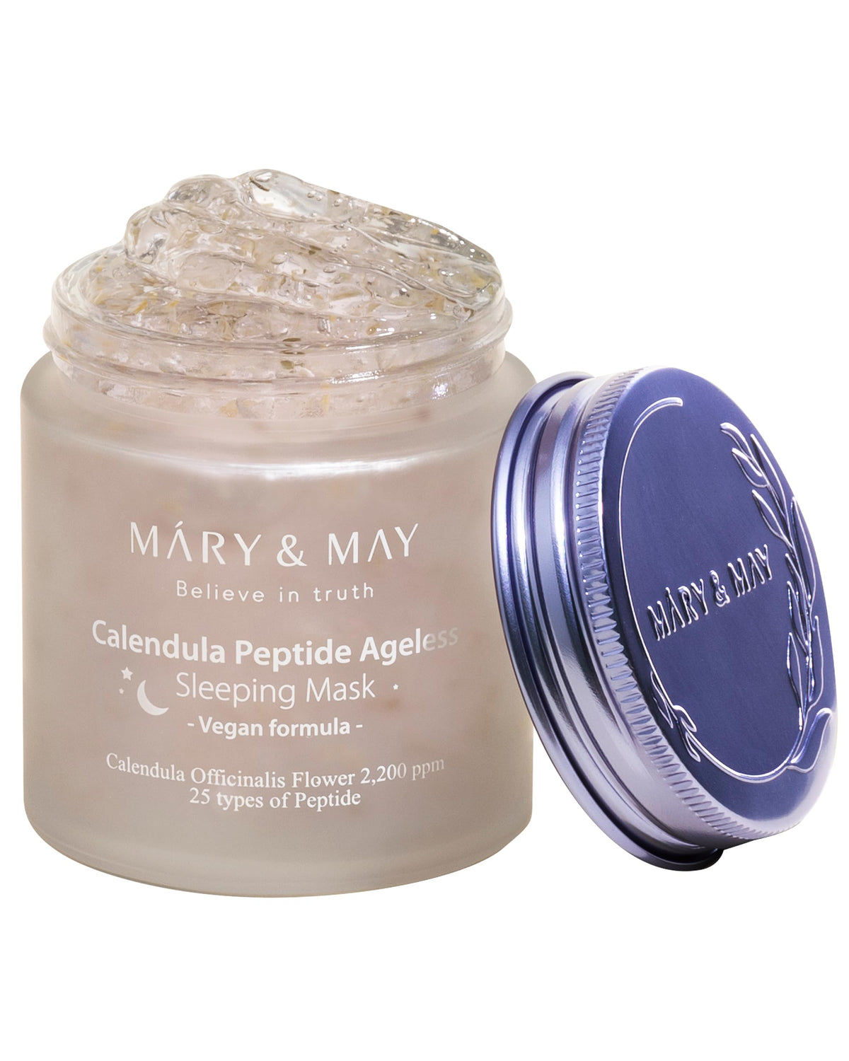 Mary&May Vegan Calendula Peptide Sleeping Mask - Hydrating Gel For Acne & Anti-Aging, 3.7 Fl. Oz