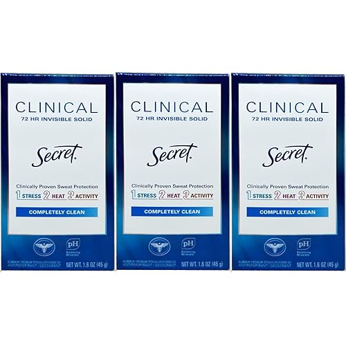 Secret Clinical Strength Invisible Solid Deodorant, 1.6 Oz, 3 Pack - Long Lasting Protection