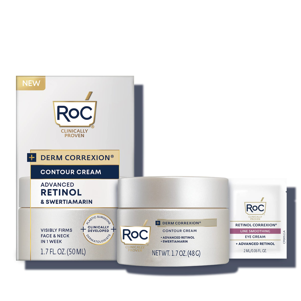 Roc Derm Correxion Neck Cream, Hyaluronic Acid & Retinol, Tighten & Lift Neck Lines, 1.7 Oz