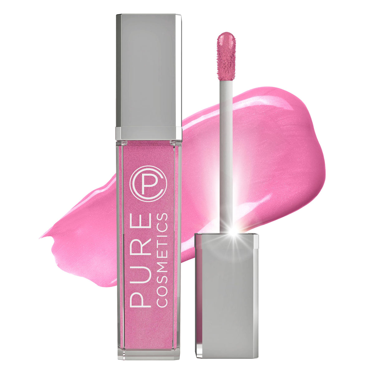 Pure Cosmetics Illumination Lip Gloss - LED Applicator, Moisturizing, Party Girl Pink, 0.3 Fl Oz