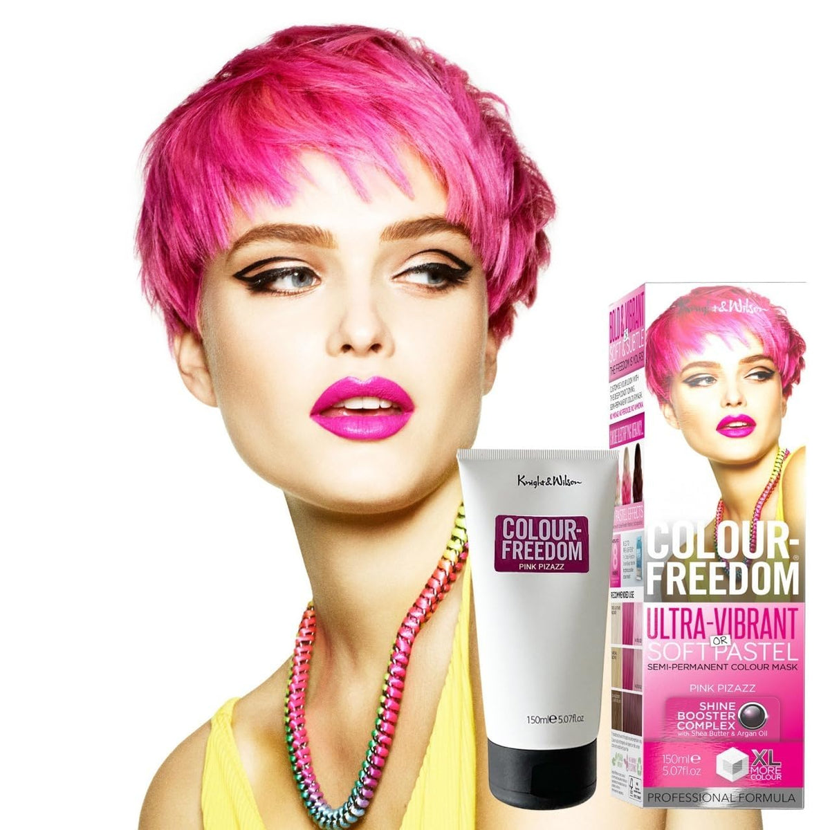 Knight & Wilson Pink Pizazz Semi-Permanent Hair Color 150Ml - Vegan, Ammonia Free, Ultra-Vibrant