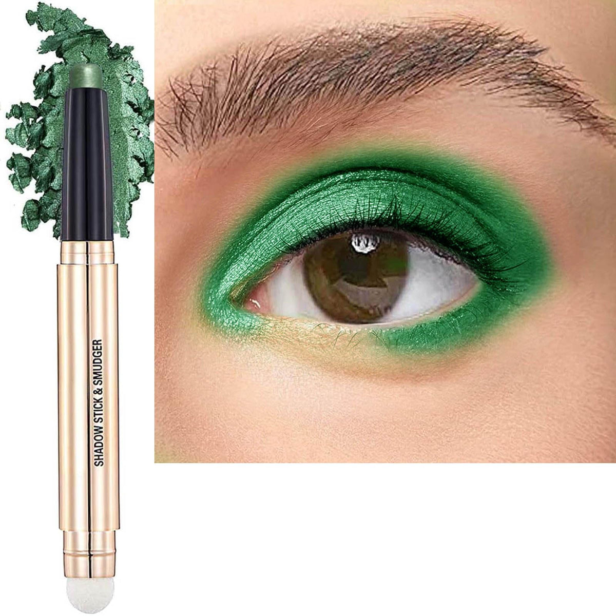 Twlbxmg Bright Green Shimmer Eyeshadow Stick - Waterproof, Long Lasting, Hypoallergenic Crayon