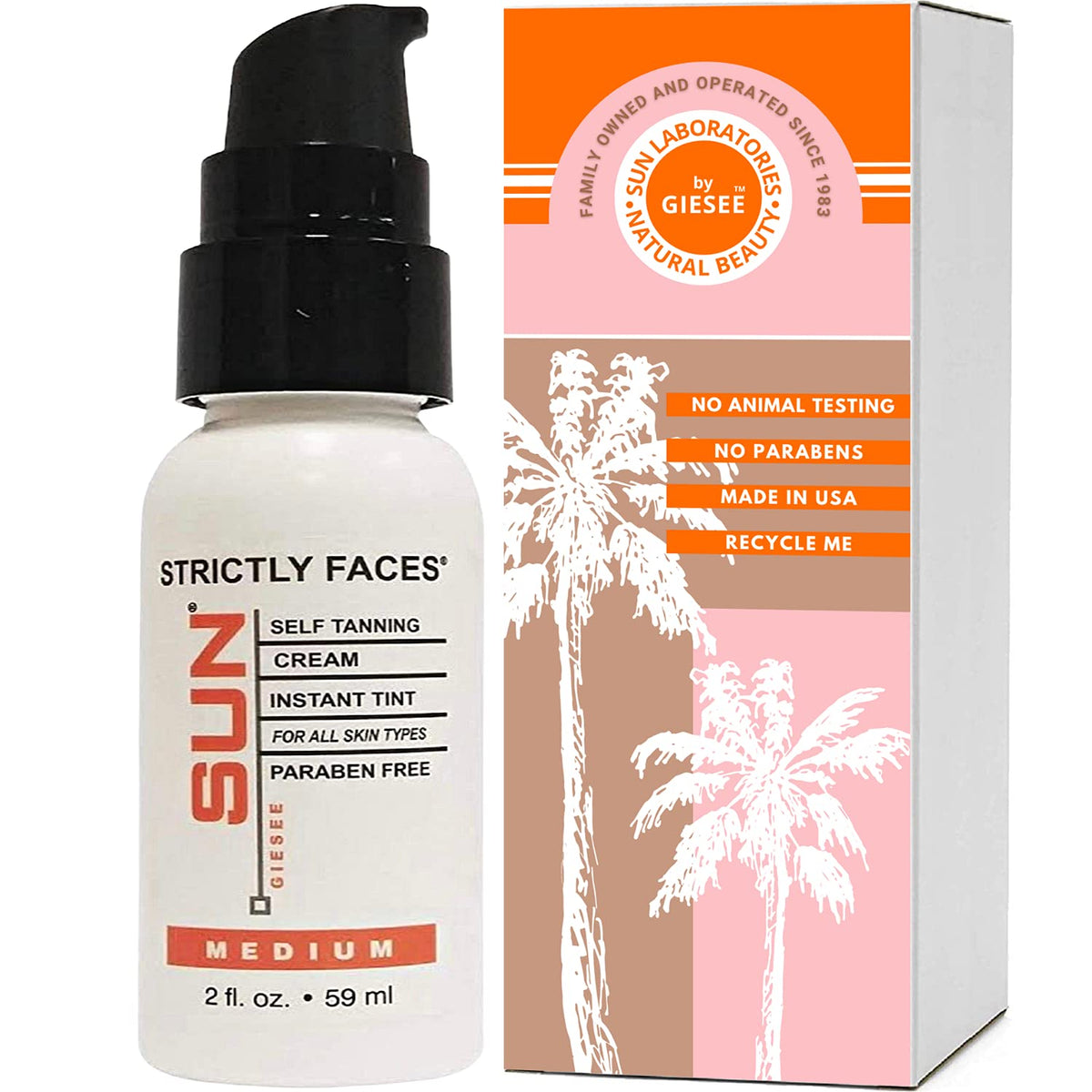 Sun Laboratories By Giesee Medium Face Self Tanner Lotion, 2 Fl Oz - Perfect Fake Tan