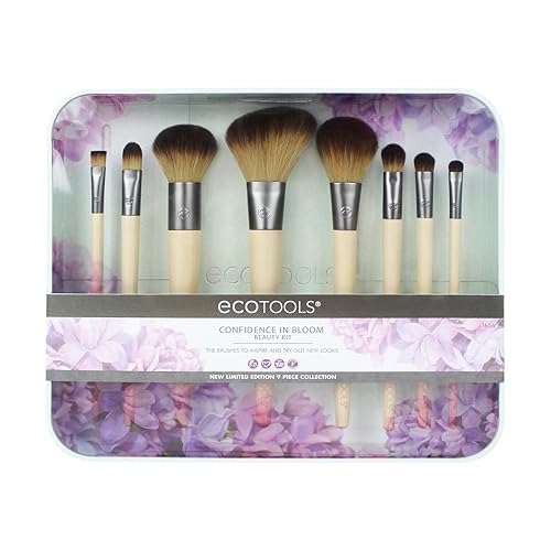 Ecotools Confidence In Bloom Brush Set - 8 Piece, Cruelty-Free Synthetic Taklon, Recycled Materials