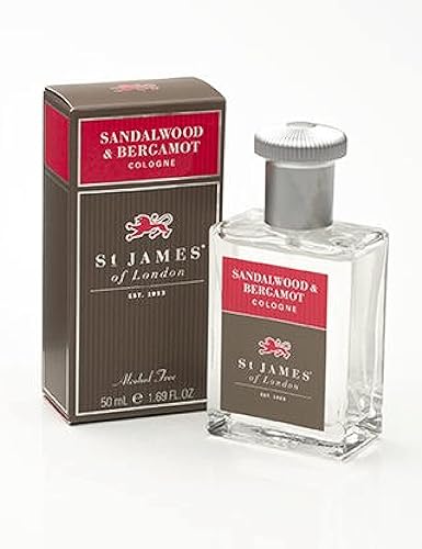 St James of London Sandalwood & Bergamot Cologne - 1.69 Fl Oz Luxury Fragrance