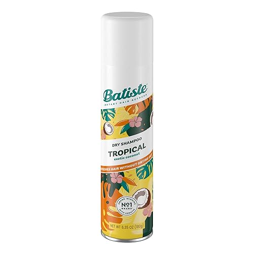 Batiste Dry Shampoo, Tropical - Refresh Hair & Absorb Oil, 6.35 Oz Waterless Shampoo