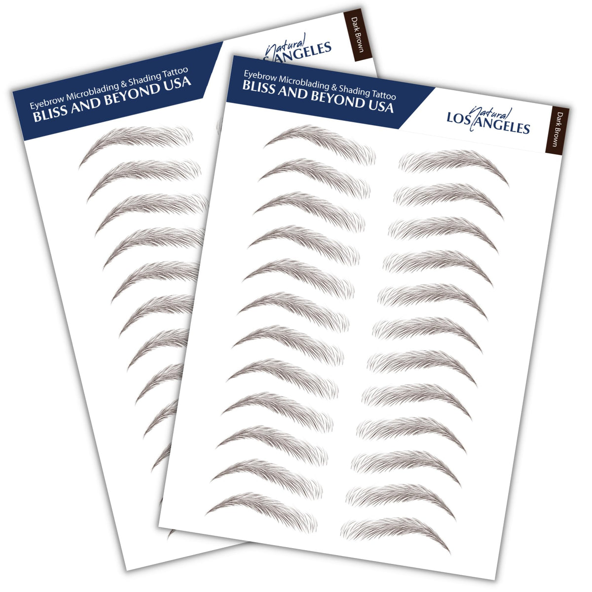 Bliss And Beyond Usa Waterproof Eyebrow Tattoo Stickers - Dark Brown, Long Lasting, Natural Look