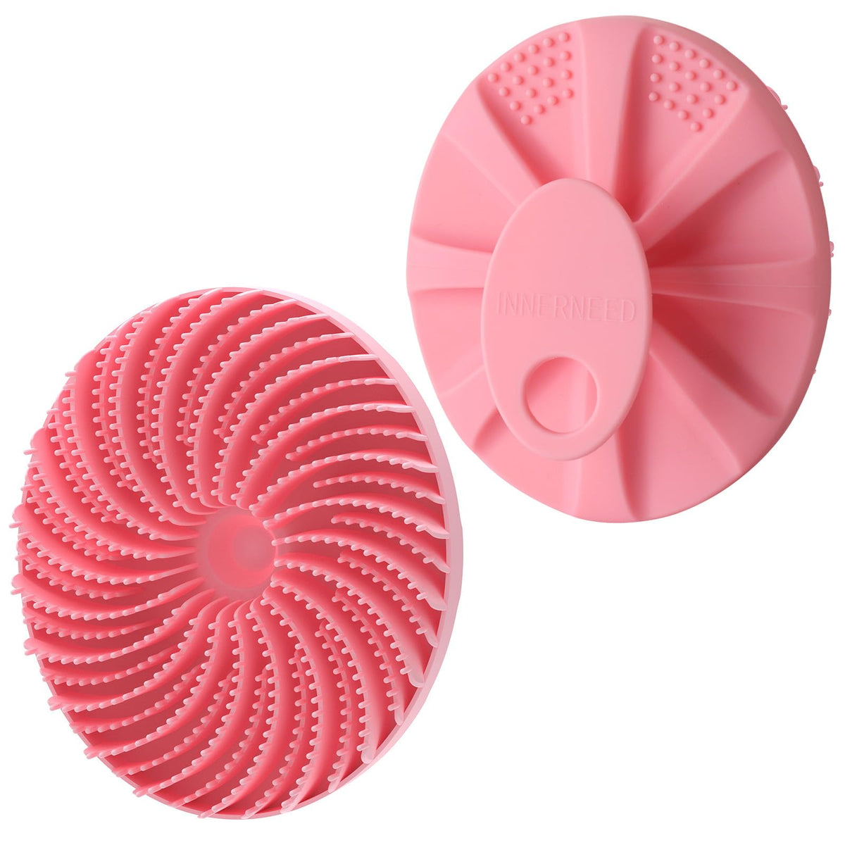 Innerneed Silicone Body Scrubber - Pink Exfoliating Bath Brush For Gentle Cleansing & Massaging