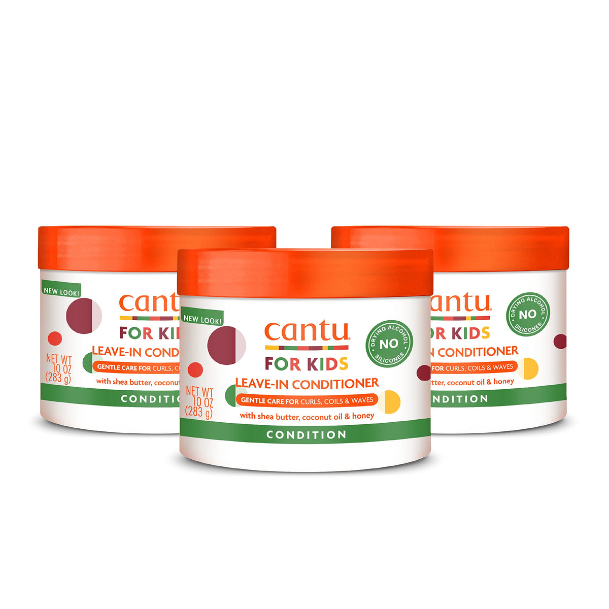 Cantu Kids Leave-In Conditioner With Shea Butter, 10 Oz, Pack Of 3 - Moisturizing Hair Care