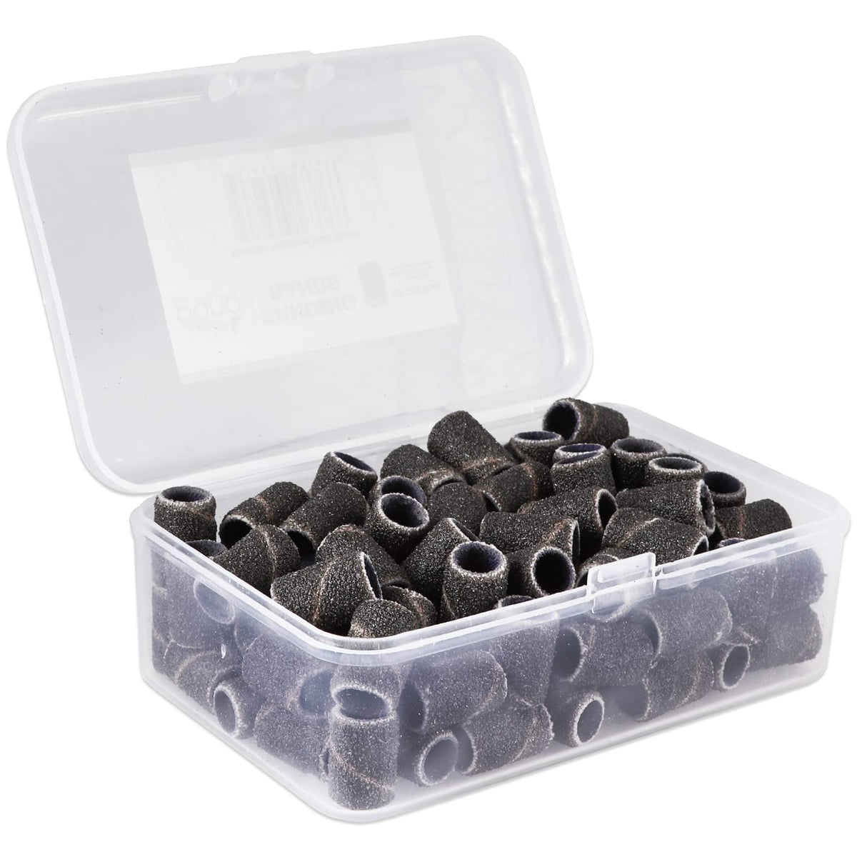 Pana 100 Pcs Black Nail Drill Bits - Coarse 100 Grit Sanding Bands For Acrylic Gel Manicures