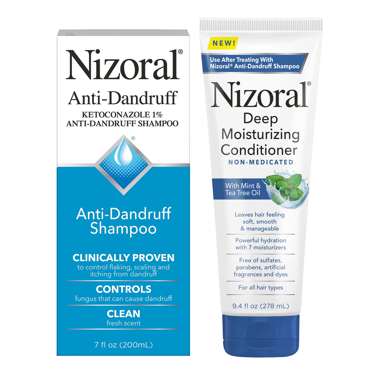 Nizoral Anti-Dandruff Shampoo & Deep Moisturizing Conditioner Bundle, 8.2 Fl Oz (Pack Of 2)