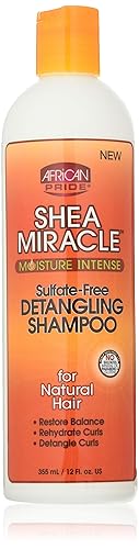 African Pride Shea Butter Miracle Detangling Shampoo - 12 Fl Oz, Moisturizing & Nourishing