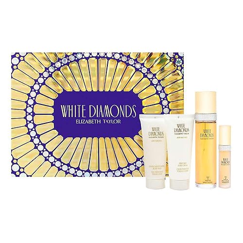 White Diamonds Gift Set By Elizabeth Taylor - 4 Pc, 3.3Oz Edt, Body Wash & Lotion, 10Ml Spray