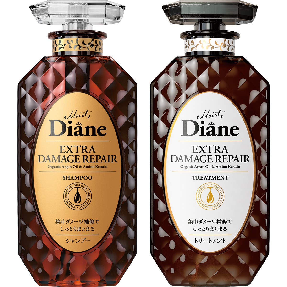 Moist Diane Perfect Beauty Extra Damage Shampoo & Conditioner Pump Set, 450Ml Each