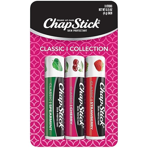 Chapstick Classic Lip Care, Skin Protectant, 0.15 Oz, 3 Count, 1 Pack, Moisturizing Balm