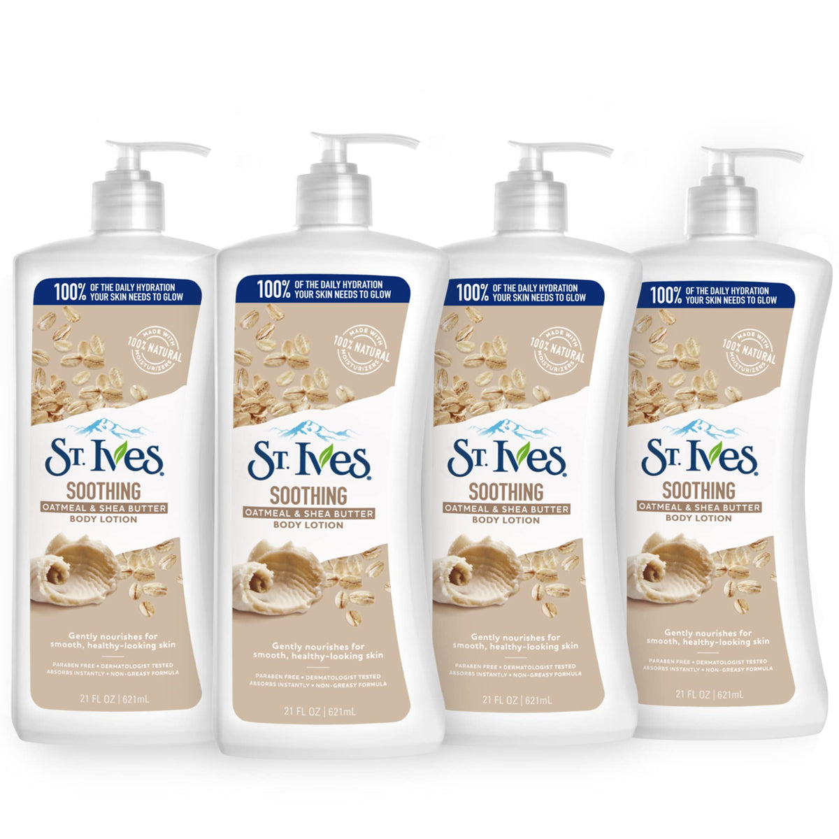 St. Ives Oatmeal & Shea Butter Hand And Body Lotion, 21 Fl Oz, 100% Natural Moisturizers,