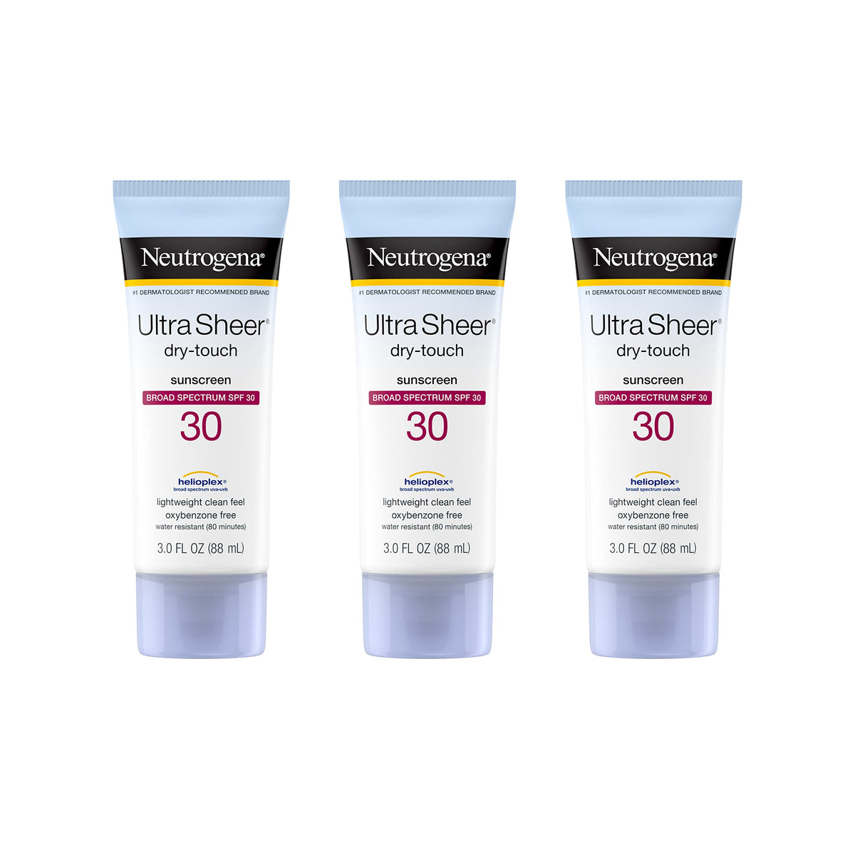 Neutrogena Ultra Sheer Spf 30 Sunscreen Lotion, Water Resistant, Non-Greasy, 3 Pack, 3