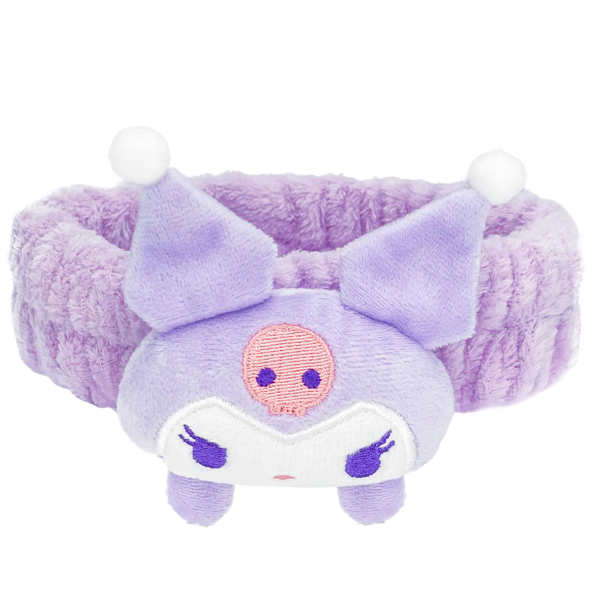 Kugiter Kawaii Purple Spa Headband - Soft Fleece, Perfect For Makeup & Washing, 1 Count