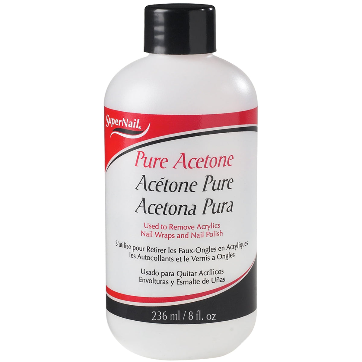 Supernail Pure Acetone Nail Polish Remover, 8 Oz, Pack Of 6 - Fast & Effective Solution