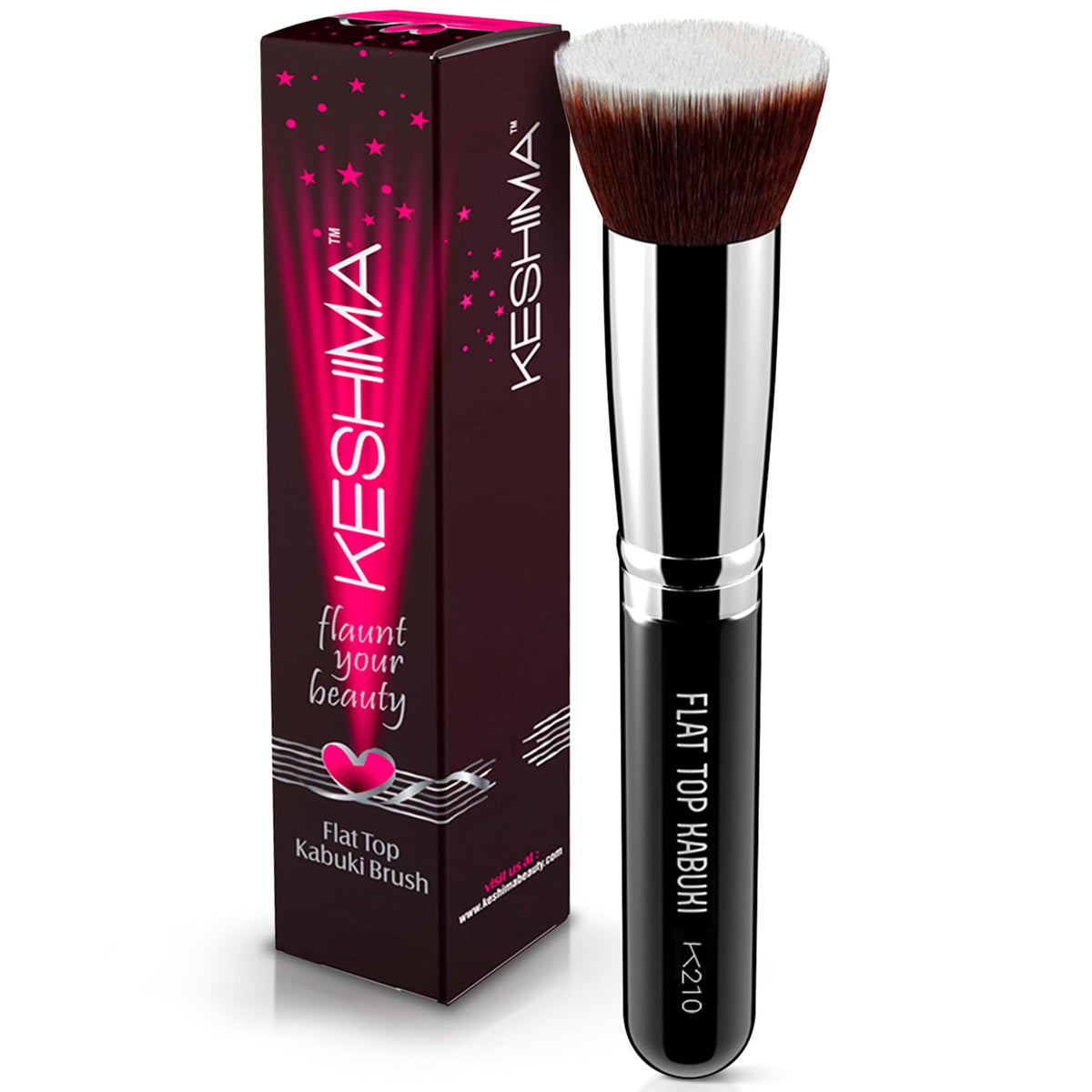 Keshima Flat Top Kabuki Foundation Brush - Premium Makeup Brush For Liquid, Cream & Powder