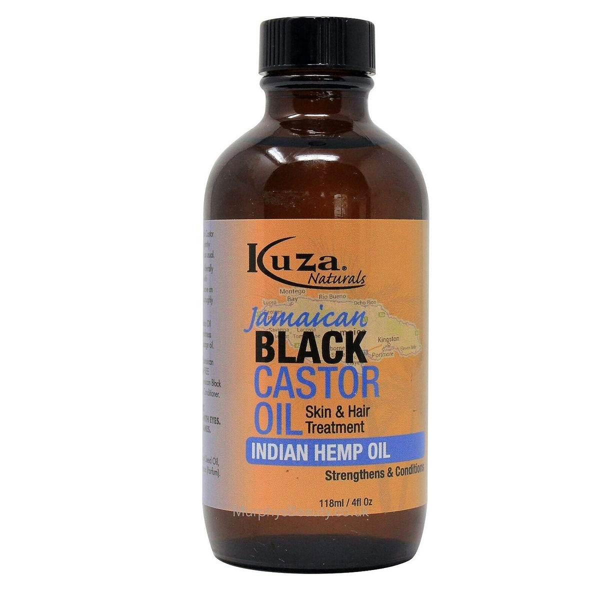 Kuza Naturals Jamaican Black Castor Oil With Indian Hemp, 4Oz - Hair & Skin Moisturizer