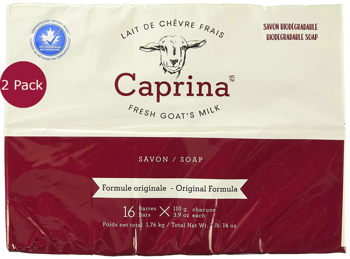 Caprina Fresh Goat'S Milk Soap, 32 Bars - 16 Count (Pack Of 2) - Moisturizing & Gentle Clean