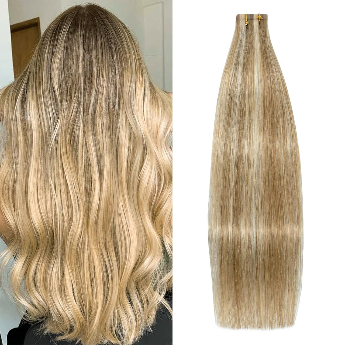 Windtouch 20&quot; Mixed Bleach Blonde Tape In Human Hair Extensions - Silky-Smooth 30G