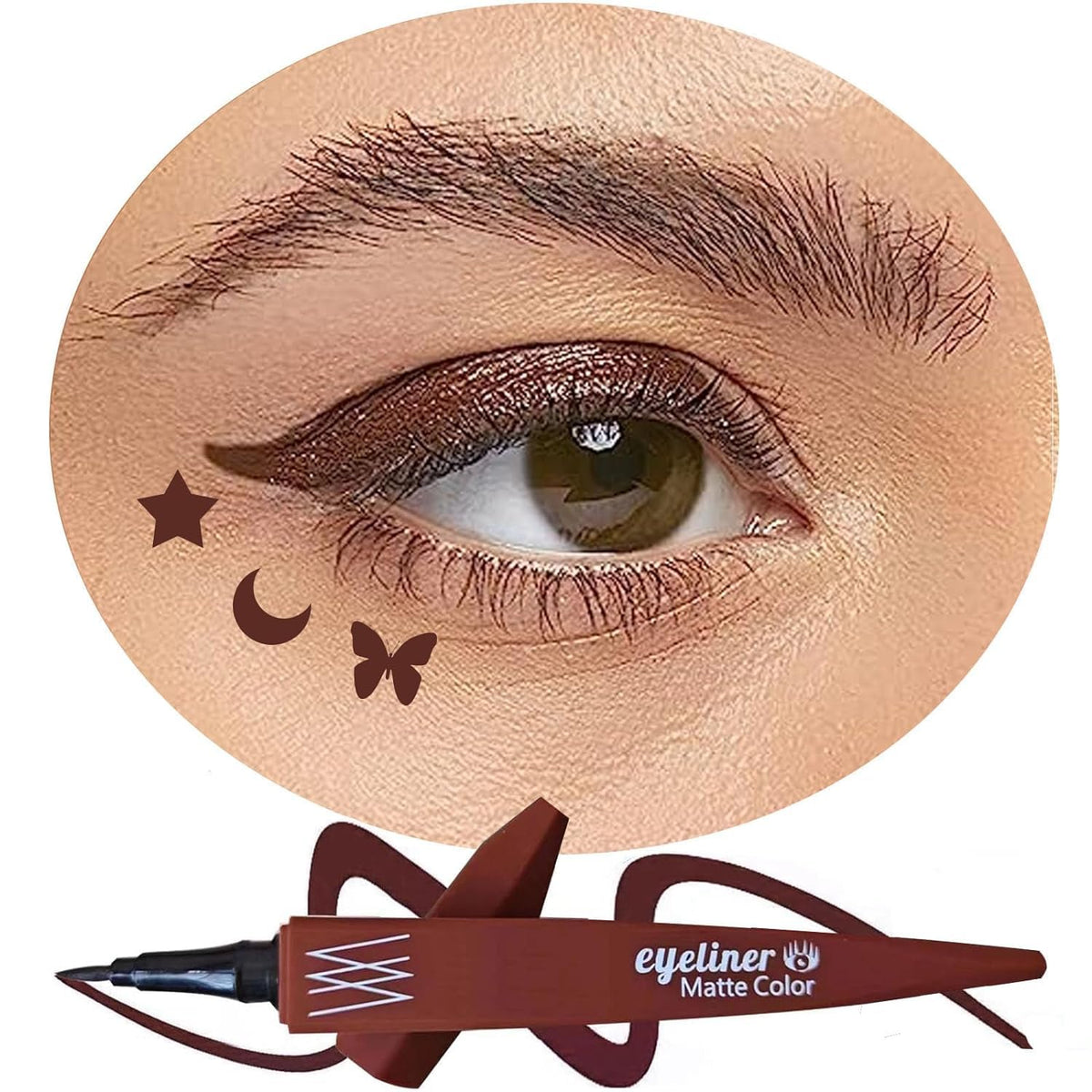 Metfdlaig Brown Waterproof Eyeliner Pencil - Smudge-Proof, Ultra-Fine Tip, Long Lasting 24H