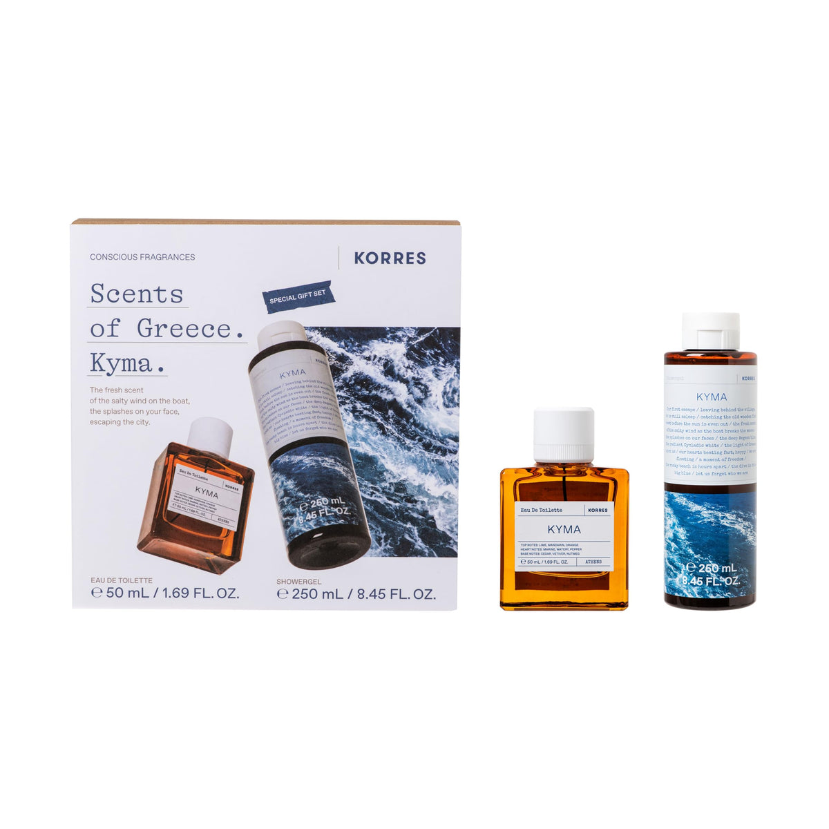 Korres Kyma Edt & Shower Gel Set - 300Ml Fragrance And Cleanser Duo