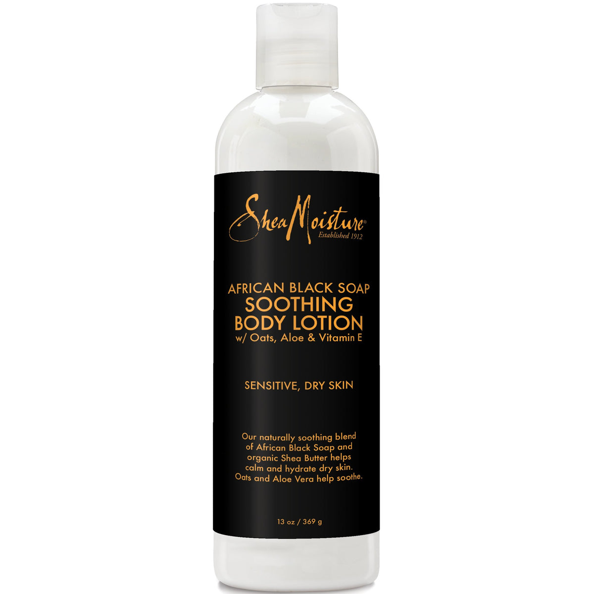 Sheamoisture African Black Soap Soothing Body Lotion With Shea Butter, 13 Oz For Troubled Skin