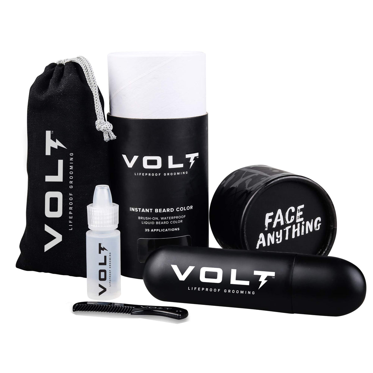 Volt Instant Beard Color - Smudge & Water Resistant, Quick Drying Brush For Beards, Ash