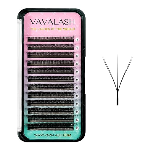 VAVALASH 3D Double Tips W Shape Eyelash Extensions, 0.07 D Curl, 8-15mm